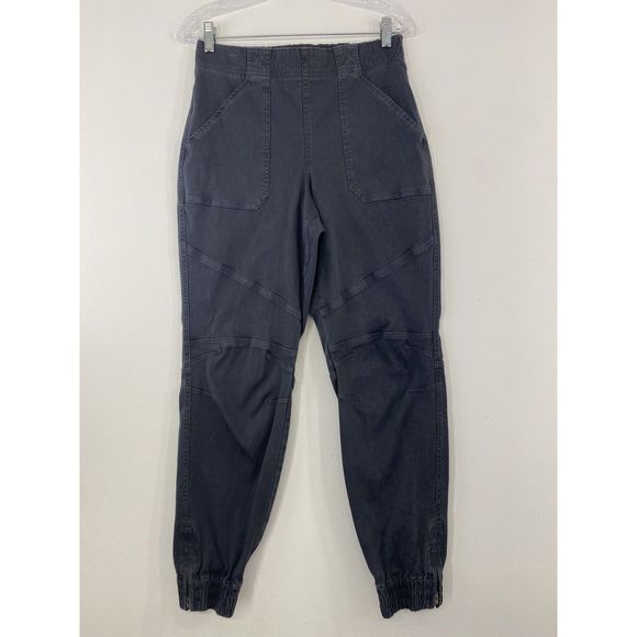 Spanx Pants Large Jogger Cargo Ankle Zip Moto Pull On‎ Gray Twill - Picture 1 of 9